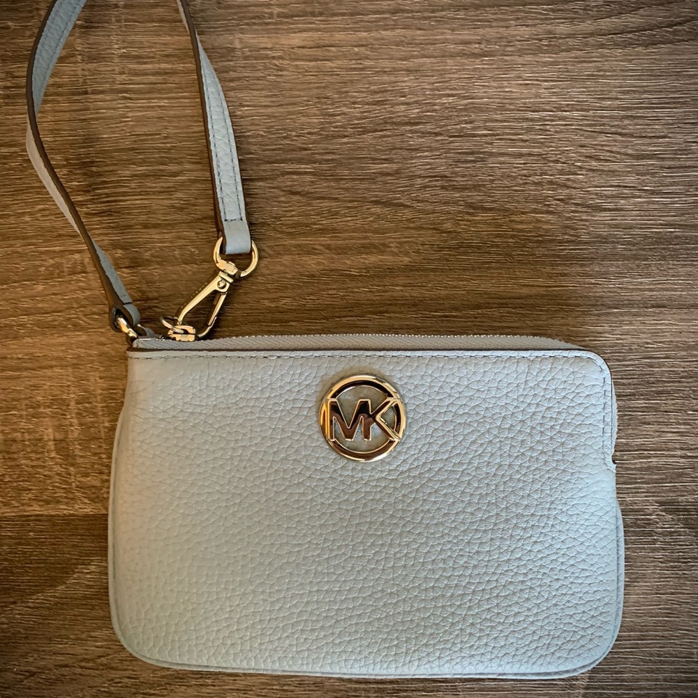 Michael Kors wallet, light blue, excellent condition.